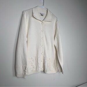 Vintage Northern Reflections 100% Cotton Cable Knit Cardigan Sweater. Xl size